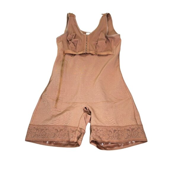 Shapewear Bodysuit With Zipper Front Closure & Adjustable Straps - L - Brown - Picture 5 of 14